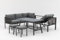 Gardissimo Aruba Dining Lounge 3 in 1 flexibel stellbar mit Ecksofa - Kopfteil verstellbar - Esstisch, 2 Hocker & Kissen - wetterfest bis 9 Personen - Bezüge waschbar - Aluminium Gartenlounge