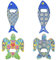 Ipotkitt 4 apribottiglie in plastica a tema animali oceanici a tema pesce e tartaruga, decorazioni per frigorifero, decorazioni per mare, spiaggia, per aprire bevande, casa, campeggio