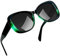 Joopin Occhiali da Sole da Donna Cateye Retro TR90 Polarizzati Occhi di Gatto Oversize Moda Vintage Occhiale da Sole (Verde Nero)