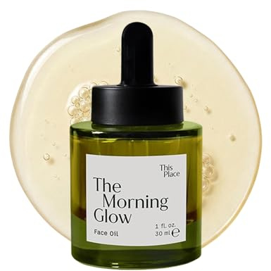 This Place The Morning Glow Gesichtsöl, Schnell Einziehend, 30 ml | Feuchtigkeitsspendend, Antioxidativ und Ausgleichend für Strahlende Haut, mit Traubenkernöl, Vitamin C und Squalan