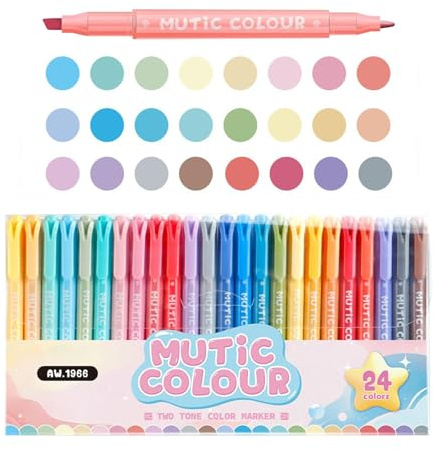 Farbige Textmarker Doppelspitze Neon-Marker-Stifte