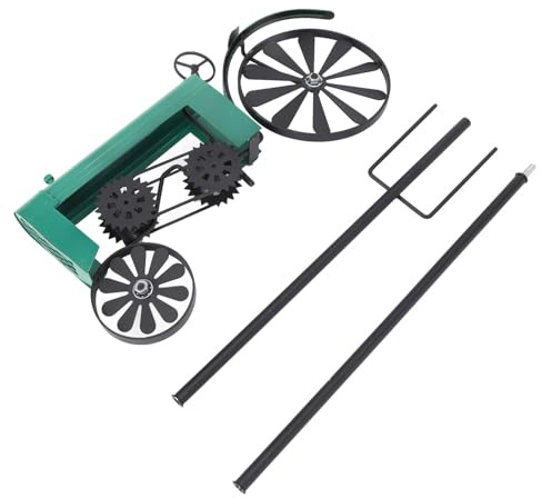 MAPHRWZ Windspiel für den Garten, Traktor-Windmühlen-Dekoration, windbetriebenes Windspiel für den Außenbereich, Metall-Windspiel für den Hof, rustikale (Grün)