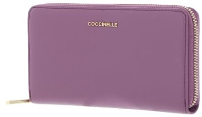 Coccinelle Leder Geldbörse Metallic Soft Wallet Grained Leather Jellyfish violett