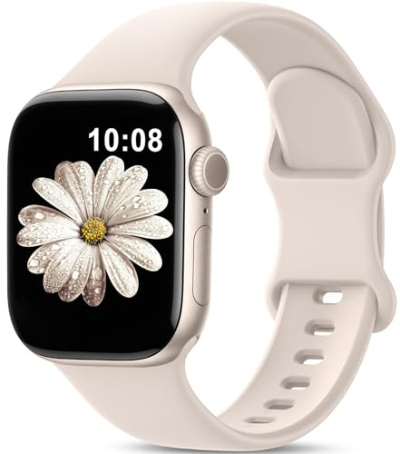 AMSKY Silikon Sport Armbänder Kompatibel mit Apple Watch Armband 40mm 42mm 46mm 44mm 45mm 41mm 38mm, Damen Herren Weiche Wasserdicht Band für iWatch Series 11 10 9 8 7 6 5 4, SE 3 2 1, Polarstern