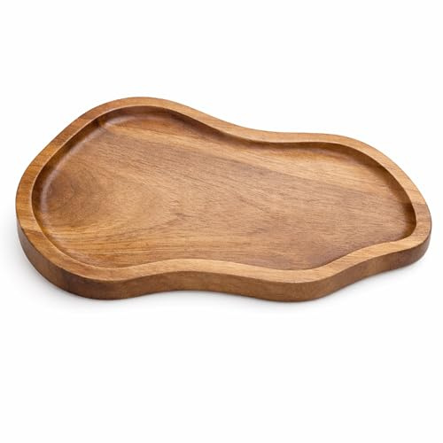 Salt and Pepper Mill Tray Acacia Wood Salt And Pepper Holder for Counter | Grinder Mill Shaker Organizer Small Decorative Serving Trays for Kitchen Counter Dining Table, Peanut Shaped