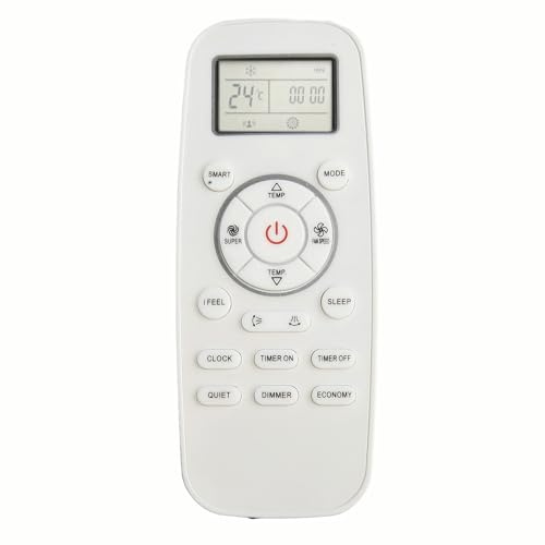Serenophile Telecomando di ricambio per condizionatore Hisense modelli DG11L1-03 DG11L1-01 DG11L1-04, design ergonomico ABS con tutte le funzioni, nessuna programmazione richiesta, bianco e nero