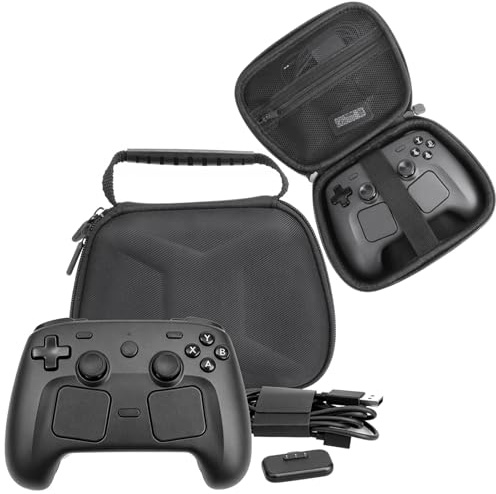 JYGamhanbil Custodia da Trasporto Compatibile con Steam Controller 2026 | Custodia Protettiva Rigida Copertura Borsa per Steam Controller 2 Puck, Cavo e Accessori, per Viaggo e in Movimento, Nero