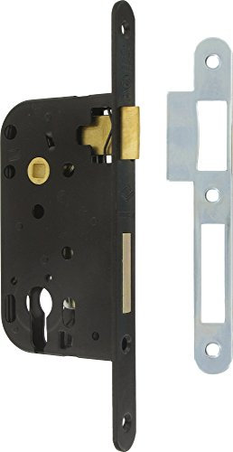 Jpm - Serrure à larder axe 50 mm série Multibat 1 point / VG - Bout rond sans cylindre - Droite