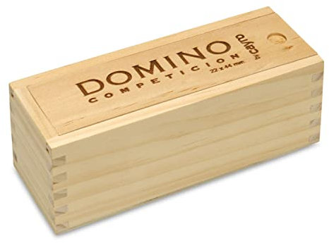 Cayro - Domino - Dai 6 Anni In Su - Modello Da Competizione - Con Scatola Tradizionale In Legno - Gioco Da Tavolo Classico - Per Bambini E Adulti - Da 2 A 4 Giocatori