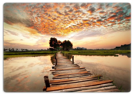 K&L Wall Art Badezimmer Glasbild Wellnes Natur Landschaft Glas Wanddeko 60x40cm The Other Side GA21121