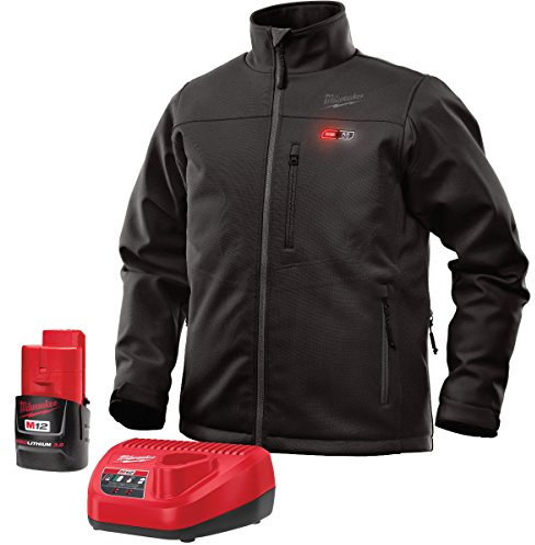 Milwaukee Jacket Heated KIT M12 12V Lithium-Ion - Battery and Charger Included (Medium, Black)