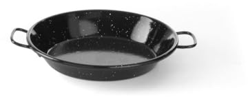 HENDI Paellapfanne emailliert, mit 2 Griffen, geeignet für Gasherd, Elektroherd, Ceranherd, Geschirrspüler, ø200x(H) 360mm, Flachstahl