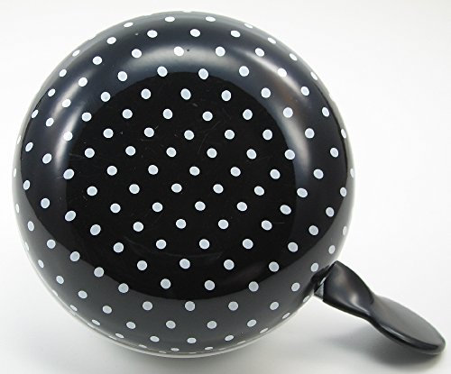CBK-MS Fahrradglocke Ding Dong schwarz/weiße Punkte 2-Klang Ø 80mm XXL Fahrradklingel