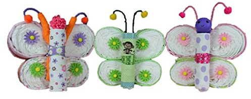 Butterfly Diaper Cake, Diaper Butterfly - Baby Boy, Baby Girl, Gender Neutral Baby Gifts, Themed Diaper Cake, Baby Shower Centerpiece, New Baby Gift
