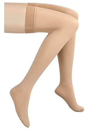 Jobst Opaque Thigh Highs Compression 15-20 mm/Hg, Beige, Size: Medium