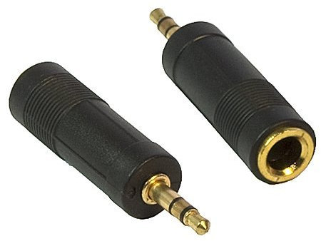 3.5mm Stereo Jack Plug to 6.3mm Stereo Socket - Gold