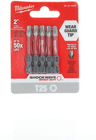MILWAUKEE ELEC TOOL 48-32-4685 2 T25 Torx Bit (5 Pack)