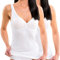HERMKO 17580 Kit de 2 Camiseta de Mujer con Sujetador y Bustier Integrado, Farbe:Blanco, Größe Damen:32/34 (XS)