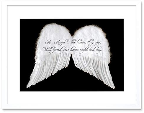 QUOTE AN ANGEL IN THE HOUSE WINGS MOTIVATION FRAMED PRINT F12X2694