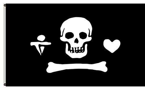 Fyon Piratenflagge von Stede Bonnet Banner 90 x 152 cm