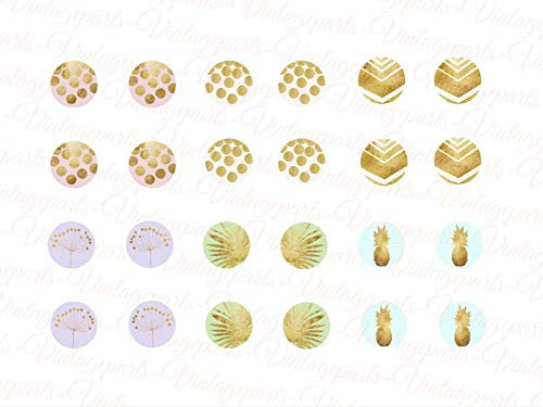 Vintageparts Motivbogen Goldregen für 12mm Cabochons Schmuck selber Machen