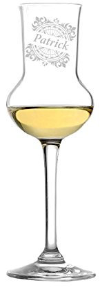 polar-effekt - Elegante bicchiere da grappa Stölzle Lausitz, 87 ml, di alta qualità, effetto soffiato a bocca, con incisione personalizzabile, idea regalo per compleanno, motivo bussola vintage
