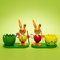 SIKORA OD08 Osterdeko Holz Eierbecher mit Osterhasen Figuren im 2er Set, Farbe/Modell:A1 2er Set gelb/rot