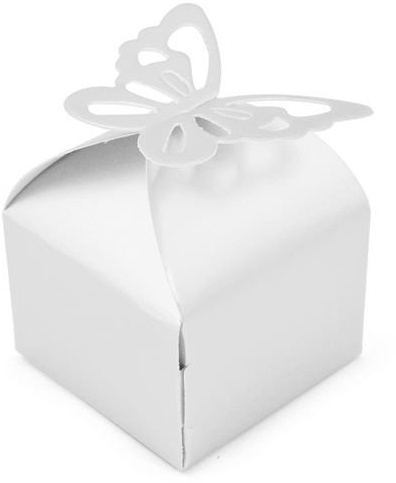 Accessotech 50 Pieces Wedding Favour Boxes Bridal Showers Parties Gift Bags Table Decorations Cater Birthday Sets (White)