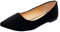 Jamron Womens Pointed Toe Ballerinas Lightweight Flat Pumps Black SN02722 UK4.5