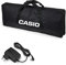 CASIO - Borsa custodia per Trasporto Tastiera Elettronica Casio (61 Tasti) + Alimentatore Casio AD-E95100LG AC Adaptor, Nero
