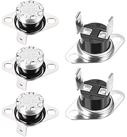 sourcing map KSD301 Thermostat 70°C/158°F 10A N.C Adjust Snap Disc Temperature Switch for Microwave,Oven,Coffee Maker 2pcs,Bakelite Material