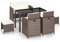 vidaXL Gartenmöbel 6-TLG. Braun Poly Rattan Lounge Sitzgruppe Gartengarnitur