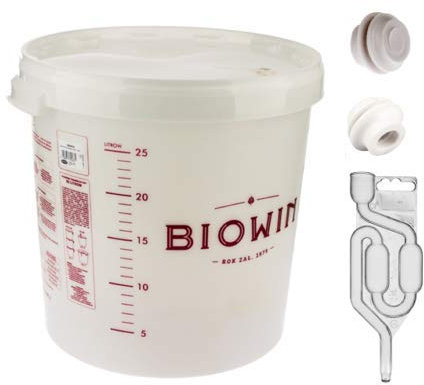 Fermentation Container 30L + Lid + Fermentation Tube Guest Bucket Wine Beer Fermentation Balloon