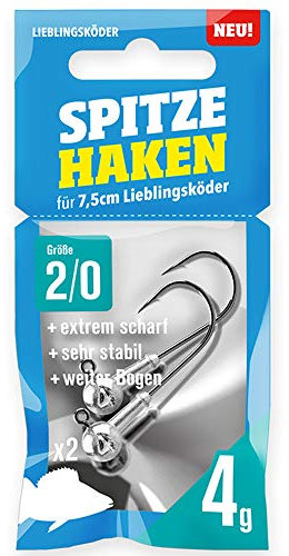 Lieblingsköder Spitze Haken 2/0-2 Jighaken, Gewicht:4g