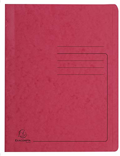 Exacompta - Ref. 39995E – Karton mit 25 Iderama Schnellhefter aus Hochglanz-Karton, 355 g/m² – FSC®-zertifizierte Mappe – Maße 24 x 32 cm für DIN A4 Dokumente – Farbe Rot
