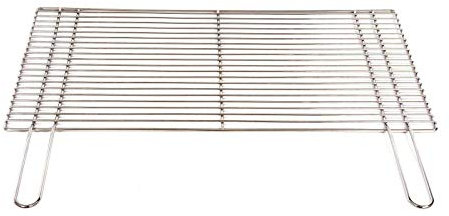 Grillrost 67 x 40 cm mit Griff aus Edelstahl 4 mm rostfrei und elektropoliert