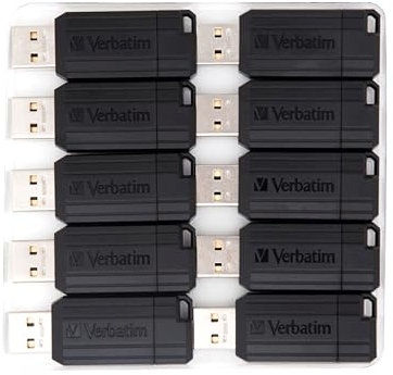 Verbatim 16GB PinStripe USB Flash Drive 10 Pack - Black
