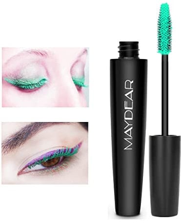 Maydear Wasserdichte Mascara, langlebig, wischfest, voluminös und charmant, mehrere Farben erhältlich, Hellgrün
