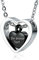 Beydodo Asche Kette zum Befüllen, Halskette mit Gravur Damen Edelstahl Doppelte Herzen Asche Anhänger Schwarz Urnen Kette 60CM für Asche