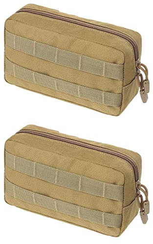 TRIWONDER Taktische Hüfttaschen, Molle Klein Tasche, Wasserdicht Gürteltasche Beutel für Camping Wandern Jagd (Khaki - 2)