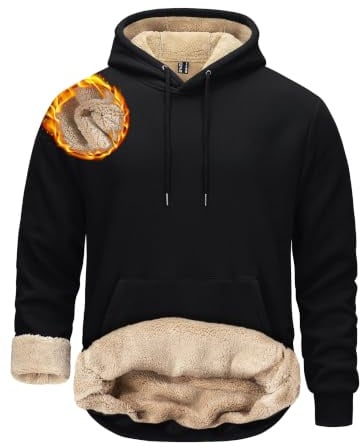 TACVASEN Herren Gefütterte Kapuzenpullover Warme Fleece Sweatshirts Hoodie Langarm mit Kapuze