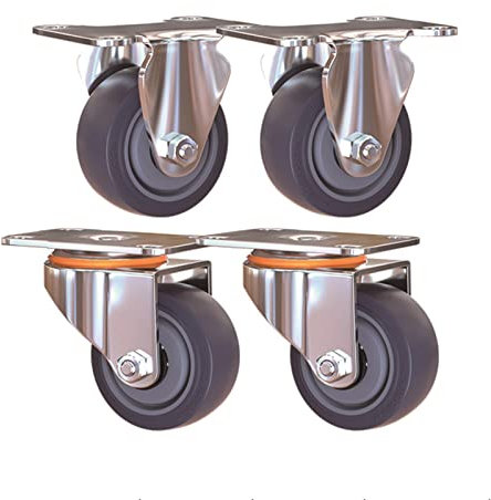 NMQQ Lenkrollen,Platten-Lenkrollenräder,Schwerlast-Industrierolle, Gummi-Stuhlrollen-Ersatz, für Holzstühle, Sofas, Bänke, Ottomane (Color : Orientation+Brake, Size : 5in)