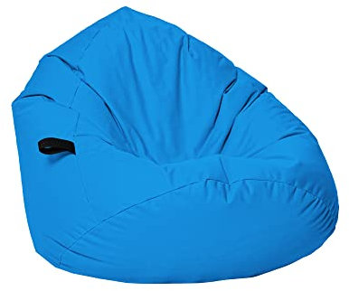 Momiralland Sitzsack Tropfenform Kastanie - für Kinder & Erwachsene – Indoor wie Outdoor da er Wasserfest ist–füllung EPS Perlen. (Hellblau, XL - Durchmesser 77 cm für Kinder)