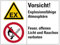Aufkleber Sicherheitshinweis „Vorsicht! EX“ Kombischild Folie nach ISO 7010 | Größe wählbar Made in Germany, Größen Name: 15x20cm