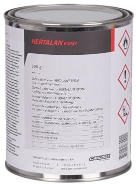 HERTALAN® Colle pour Membrane EPDM KS137 Barrière Murale 0,9 kg | Film Barrière pour l'étanchéité des Bâtiments | Etanchéité tôle isolante protection façade | de jardin terrasse | Planchers ventilés