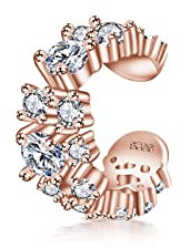 PHNIBIRD Faux Piercing Oreille Argent 925 avec Zircone Femme Boucle d'oreille Cartilage Cadeau pour Femme(Or rose)