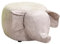 TPARIS Kreative Tier-Fußhocker|Osmanische Fußstütze Mit Niedlichem Cartoon-Dekor|Gepolsterter Hocker Aus Technischem Stoff,L40xB32cm(15,7x12,5Zoll),Elefant (weiß) – 2,5 cm (0,9 Zoll) Kunststoffbein