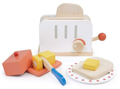 Mentari Toys Wooden Role Play Playsets toys and accessories for children aged 3 years+ (Toaster Set)