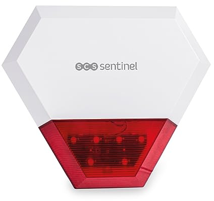 KitAlarm zusätzliche kabelgebundene Außensirene – SCS Sentinel – Reichweite 80 m – Alarm mit Ton und Licht