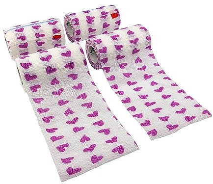 Syrflex Haftbandage, 10,2 cm, weiße Herzen, 4 Stück